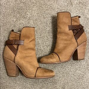 Rag & Bone Tan Leather Heeled Boots sz 39.5